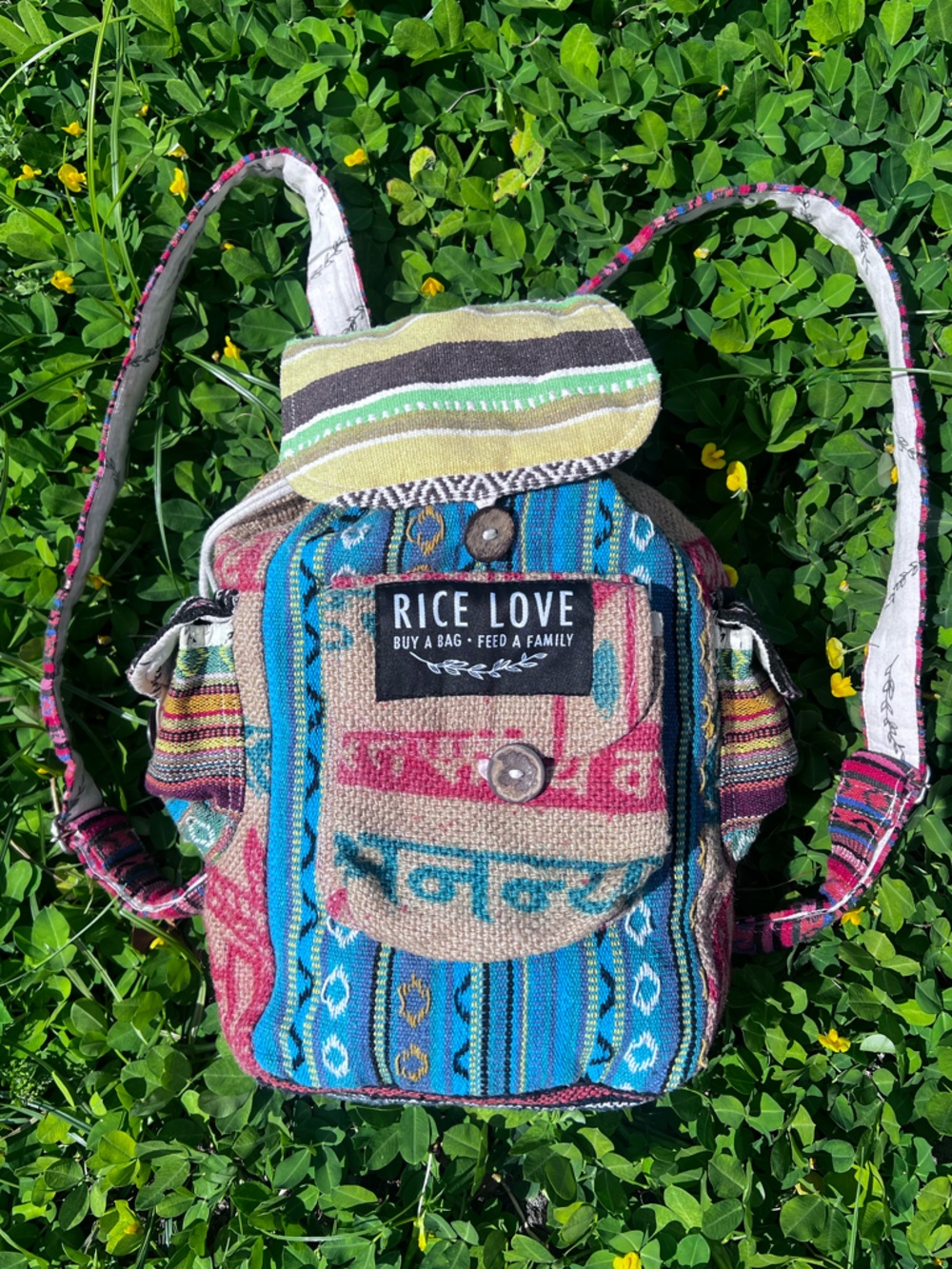 Handmade Multipattern/Fabric Patckwork adjustable straps Small/Medium Backpack